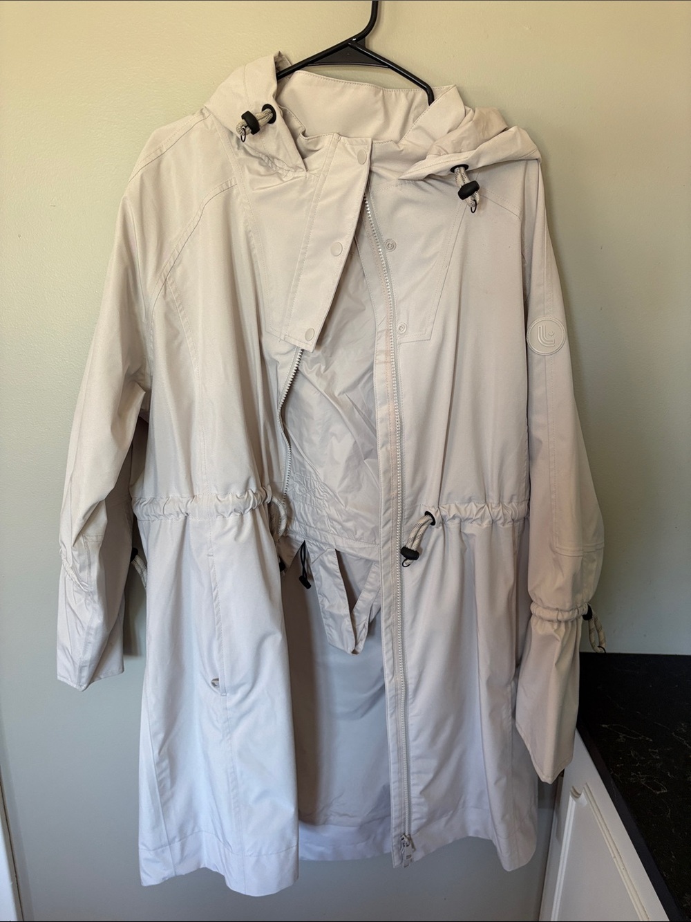 Lole Light Cream Hooded Trench Coat